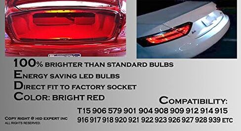 ICBEAMER 2 أزواج T15 T10 168 920 921 LED 9 SMDs احتياطية لمبات إضاءة وقوف السيارات استبدال مصباح الهالوجين [اللون: أحمر] in Kuwait
