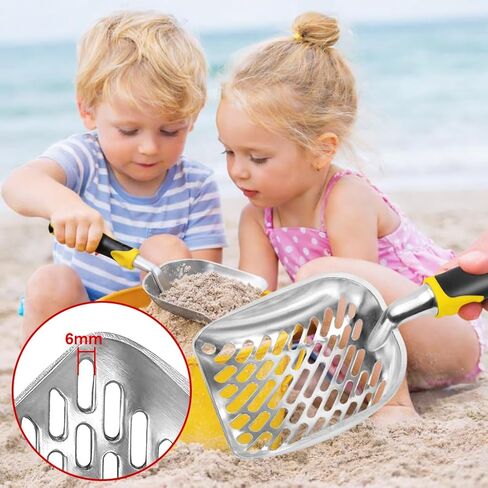 Beach Shovel,Sand Toy, Metal Sand Shovels for Shell Collecting, Shark Tooth Sifter Sand,Summer Toys for Beach (yellow) in Saudi Arabia