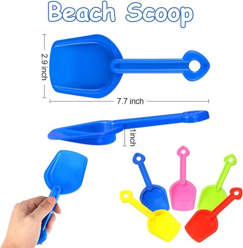 Lenwen 48 Pieces Mini Sand Shovel 7.68 Inch Beach Toy Plastic Beach Shovel Colorful Toy Scoop for Garden Gardening Shoveling Digging, 5 Colors in Kuwait