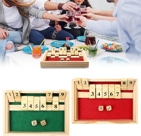 لعبة Shut The Box الخشبية، لعبة النرد المكونة من 9 أرقام واثنين من اللاعبين، ألعاب الطاولة الكلاسيكية الشهيرة، للأصدقاء، والحفلات العائلية in Kuwait