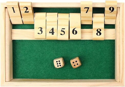لعبة Shut The Box الخشبية، لعبة النرد المكونة من 9 أرقام واثنين من اللاعبين، ألعاب الطاولة الكلاسيكية الشهيرة، للأصدقاء، والحفلات العائلية in Kuwait