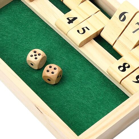 لعبة Shut The Box الخشبية، لعبة النرد المكونة من 9 أرقام واثنين من اللاعبين، ألعاب الطاولة الكلاسيكية الشهيرة، للأصدقاء، والحفلات العائلية in Kuwait