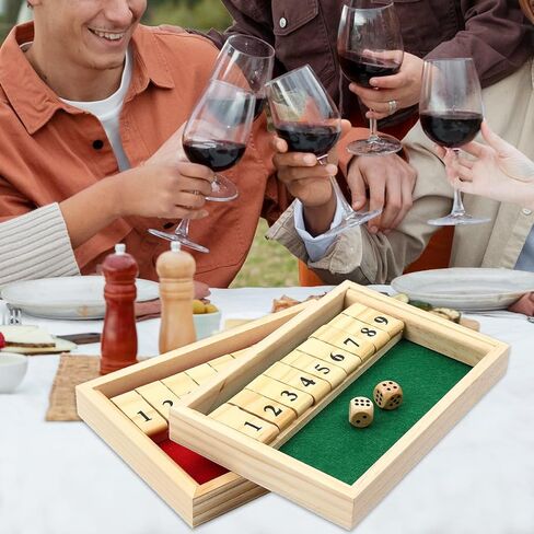 لعبة Shut The Box الخشبية، لعبة النرد المكونة من 9 أرقام واثنين من اللاعبين، ألعاب الطاولة الكلاسيكية الشهيرة، للأصدقاء، والحفلات العائلية in Kuwait