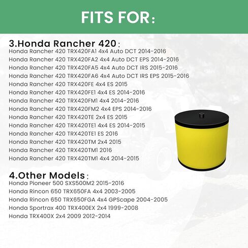 2 Pack 17254-HN1-000 400EX Air Filter for Honda Foreman 500 Rubicon 500 TRX500F TRX500FA TRX500FM Rancher 420 TRX420 TRX420FA1 Rincon 650 TRX650FA Sportrax 400 TRX400EX TRX400X in Saudi Arabia