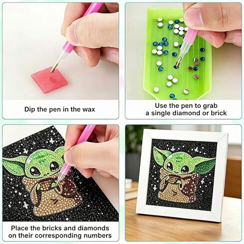 AllWenTo 5D Diamond Art Kit for Teens Adults Beginners,Full Drill Crystal Rhinestone Diamond Dots Craft for Home Wall Decor (Green Ears & Stars) in Saudi Arabia