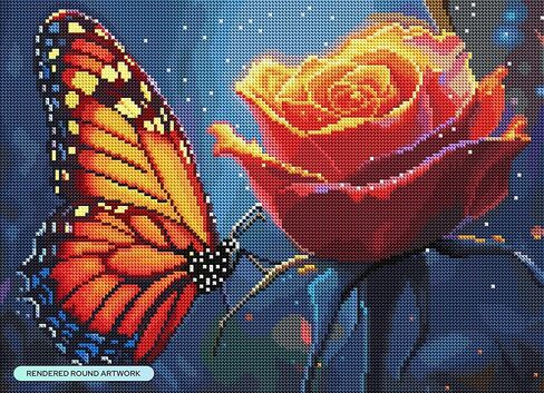 مجموعة الرسم الماسي المتوهجة من DIAMOND ART CLUB، حرف يدوية ممتعة للبالغين، قماش فني ماسي دائري، 18 بوصة × 13 بوصة (45.7 سم × 33 سم) in Kuwait