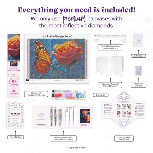 مجموعة الرسم الماسي المتوهجة من DIAMOND ART CLUB، حرف يدوية ممتعة للبالغين، قماش فني ماسي دائري، 18 بوصة × 13 بوصة (45.7 سم × 33 سم) in Kuwait