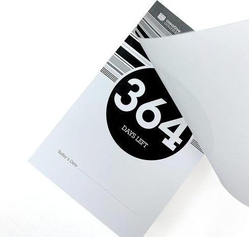 1 Year (365 Days) Event, Goal & Special Occasion Count Down Calendar - 5.75"x3.75" - Black & White Tear Off Countdown Calendar - Tear Away Desktop Calendar with Writing Space & Sleek Acrylic Display in Saudi Arabia