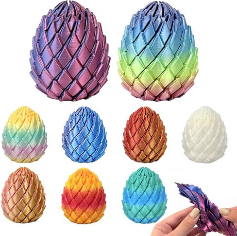 3D Printed Twisty Fidget Dragon Egg ,3D Printed Sensory Rotating Fidget Toy,Home Office Desktop Decor,Easter Basket Stuffers Gifts (4pcs) in Kuwait