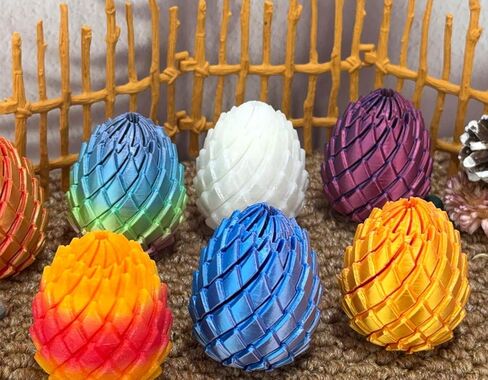 3D Printed Twisty Fidget Dragon Egg ,3D Printed Sensory Rotating Fidget Toy,Home Office Desktop Decor,Easter Basket Stuffers Gifts (4pcs) in Kuwait