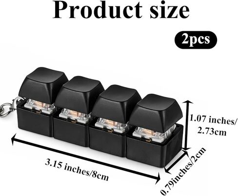 Qianyu 2 Pcs Keyboard Fidget Toy Keyboard Fidget Keychain Portable Fidgets Clicker Keychain 4-in-1 Keyboards Fidgets Keychains Gifts Button Linear and Separate Keyboards Keychains for Adults in Kuwait