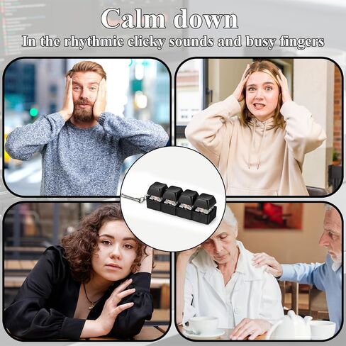 Qianyu 2 Pcs Keyboard Fidget Toy Keyboard Fidget Keychain Portable Fidgets Clicker Keychain 4-in-1 Keyboards Fidgets Keychains Gifts Button Linear and Separate Keyboards Keychains for Adults in Kuwait