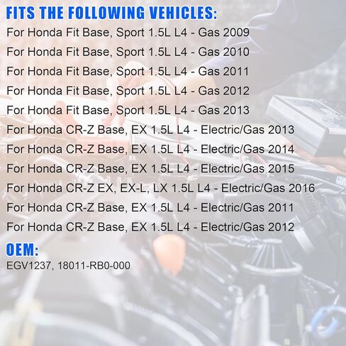 EGV1237 EGR Valve, For Honda Fit 2009-2013, For CR-Z Base 2011-2015, For CR-Z EX, EX-L, LX 2016 1.5L, OE :18011-RB0-000 in Kuwait
