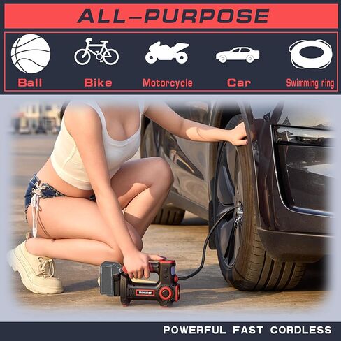 IRONFIST Tire Inflator Compatible with MILWAUKEE M18 Battery, Portable Air Compressor with Warning Light & Start Protection for Cars, Motorcycle, Bicycles, Balls (BATTERY NOT INCLUDED) in Saudi Arabia