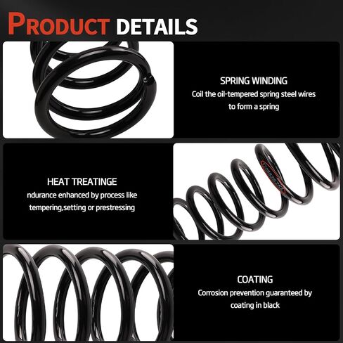 Front Left & Right Suspension Coil Spring Set Compatible with Grand Cherokee 1999 2000 2001 2002 2003 2004 4.0L & 4.7L, Replace# 52088262KE, 52088263KF 2PCS in Saudi Arabia