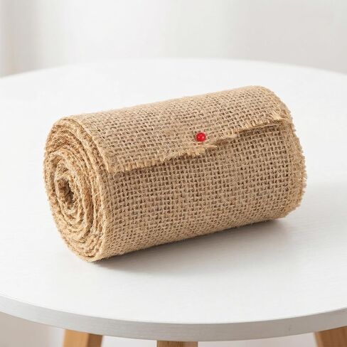 Natural Burlap Ribbon 32.4 Yard, 4 Inch Wide 12 Roll Jute Fabric Roll for Wedding Decoration, Crafts, Gift Wrapping, Wreaths and Bows in Saudi Arabia