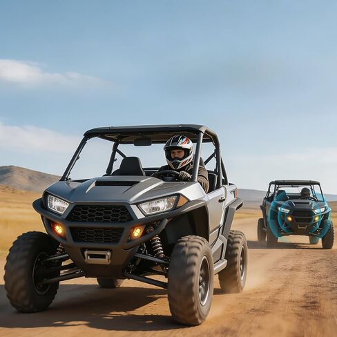 مجموعة إشارة الانعطاف UTV مع قرن 110 ديسيبل، سلكي مسبقًا، توصيل وتشغيل وميض UTV ATV مع مفتاح متأرجح، مجموعة قانونية عالمية للشارع متوافقة مع Polaris، Can-Am، Teryx، CFMOTO (قياسية) in Kuwait
