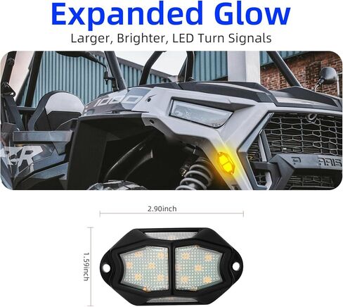 UTV Turn Signal Kit with 110dB Horn,Pre-Wired,Plug and Play UTV ATV Blinker with Rocker Switch,Universal Street Legal Kit Compatible with Polaris,Can-Am,Teryx,CFMOTO (Standard) in Kuwait
