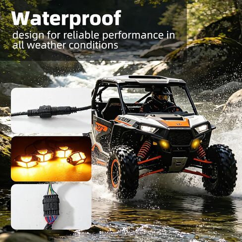 UTV Turn Signal Kit with 110dB Horn,Pre-Wired,Plug and Play UTV ATV Blinker with Rocker Switch,Universal Street Legal Kit Compatible with Polaris,Can-Am,Teryx,CFMOTO (Standard) in Kuwait
