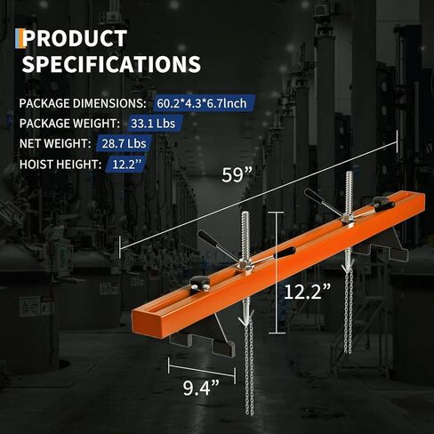 2 Ton Folding Hydraulic Engine Hoist with 59 in Load Leveler 4400 LBS Capacity Heavy Duty Cherry Picker 6 Swivel Wheels,Engine Support Bar 1100 LBS Capacity for Garage Workshop Warehouse Orange in Kuwait