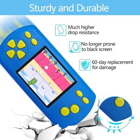 16-bit Handheld Game Console for Adults, 2.4'' HD Screen, 218 Classic Retro Video Games, Mini Arcade Electronic Toy Gifts for Birthday Gift, Needs AAA Batteries 3 Packs (Blue2) in Saudi Arabia