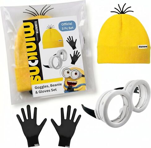 Sun-Staches Minions Costume Accessories | Official Minions Goggles, Hat, Gloves | One Size Fits Most in Saudi Arabia