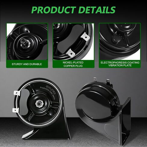 Horn 12V Car Horns Loud Dual-Tone Waterproof Auto Horns Electric Snail Horn Kit with Relay Harness and Switch Button,Universal for Any 12V Vehicles (horn with wire harness and button, 12v) in Saudi Arabia