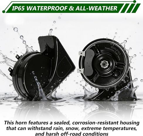 Horn 12V Car Horns Loud Dual-Tone Waterproof Auto Horns Electric Snail Horn Kit with Relay Harness and Switch Button,Universal for Any 12V Vehicles (horn with wire harness and button, 12v) in Saudi Arabia