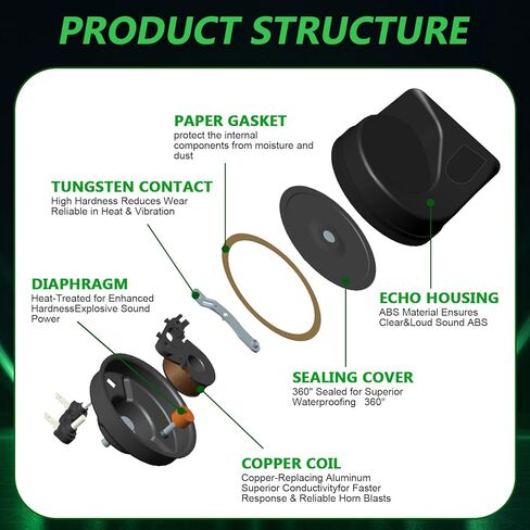Horn 12V Car Horns Loud Dual-Tone Waterproof Auto Horns Electric Snail Horn Kit with Relay Harness and Switch Button,Universal for Any 12V Vehicles (horn with wire harness and button, 12v) in Saudi Arabia