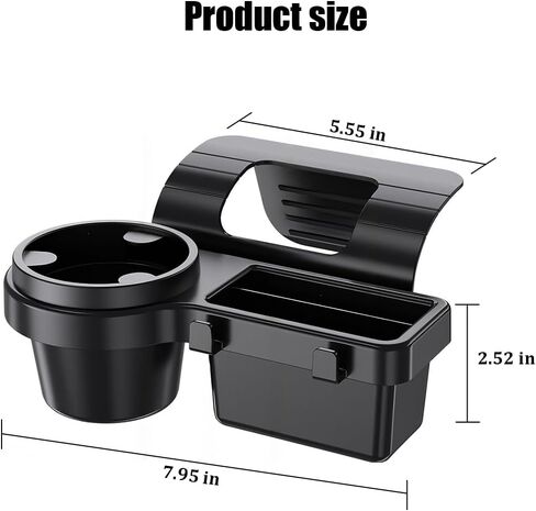 Car Window Organizer, Vehicle Side Door Storage Rack with 2.79 Inch Water Cup Phone Holder & Charging Port, Multifunctional Automotive Interior Organizer Accessories, Universal Fit in Kuwait