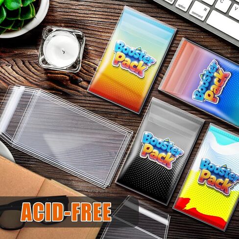 Booster Pack Sleeves, Booster Pack Protector Team Bags, Cards Sleeves for Trading Cards, Ultra Protection for Pro Collector- 100Pack in Kuwait