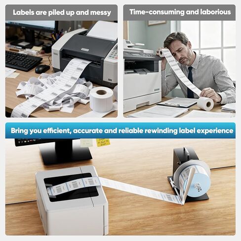 Automatic Label Rewinder,1"-3"Adjustable Core Holder,Stepless TransmissionLabel Rewinding Machine,Synchronize Stop with Printer,Two-Way Rewinding 185mm Label Roller for Commercial & Industrial Use in Saudi Arabia