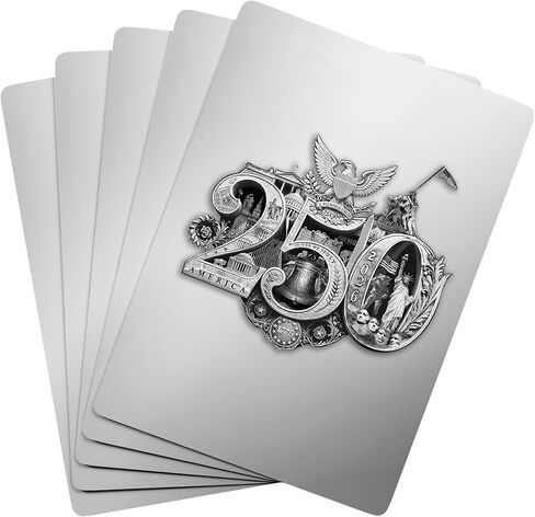 Premium Playing Cards, Patriotic America 250th Anniversary Deck of Cards Themed, Professional Poker Standard Playing Card Deck, Cool Unique Playing Card Decks, 52 Cards + 2 Jokers, Acrylic Box Case in Saudi Arabia