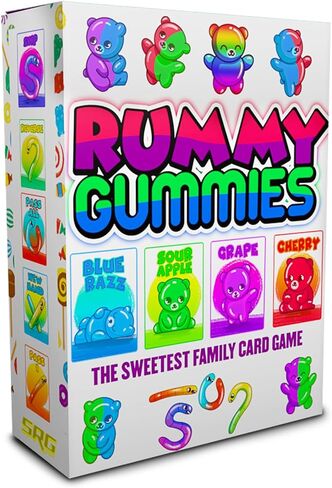 Rummy Gummies – Exciting Family Card Game, 2-5 Players, Ages 8+, Colorful Gummy Bear & Worm Characters, Fast-Paced, Travel-Friendly Box in Kuwait