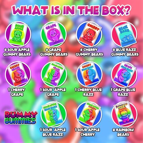 Rummy Gummies – Exciting Family Card Game, 2-5 Players, Ages 8+, Colorful Gummy Bear & Worm Characters, Fast-Paced, Travel-Friendly Box in Kuwait