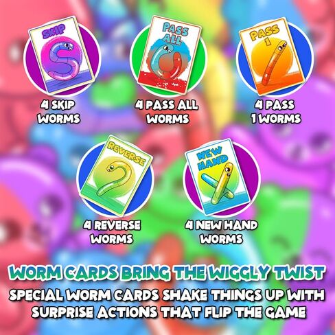 Rummy Gummies – Exciting Family Card Game, 2-5 Players, Ages 8+, Colorful Gummy Bear & Worm Characters, Fast-Paced, Travel-Friendly Box in Kuwait