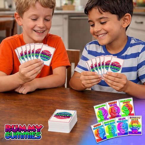 Rummy Gummies – Exciting Family Card Game, 2-5 Players, Ages 8+, Colorful Gummy Bear & Worm Characters, Fast-Paced, Travel-Friendly Box in Kuwait