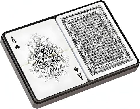 مجموعة أوراق لعب Bexter 2 Decks Royal Bridge بحجم 100% من البلاستيك مع حقيبة تخزين بلاستيكية، مقاومة للماء ومتينة، بطاقات على شكل كازينو للجسر والرومي والبوكر in Kuwait