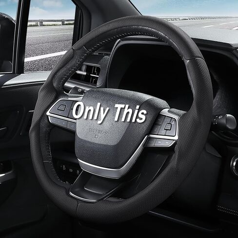 Leather Steering Wheel Cover for Toyota Highlander 2020-2026 & Sienna 2021-2026, Customized 3-Piece Snap-On Car Steering Wheel Cover for Toyota (Black Hole) in Kuwait