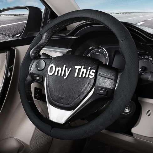 Leather Steering Wheel Cover for Toyota Highlander 2020-2026 & Sienna 2021-2026, Customized 3-Piece Snap-On Car Steering Wheel Cover for Toyota (Black Hole) in Kuwait