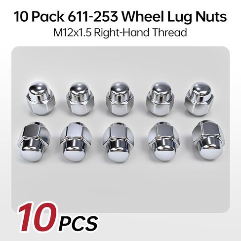 10 Pack 52950-14140 Wheel Lug Nut - M12×1.5 Thread 21mm Hex, Corrosion Resistant Replacement for Hyundai Santa Fe Sonata Elantra Tucson Tiburon, Kia Forte Optima Sorento Soul in Saudi Arabia