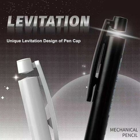 Mechanical Pencil Set 8PCS，Medium Point (0.7mm),Unique Levitation Design of Pen Cap Mechanical Pencils-Back to School Essentials, Note-Taking, Teacher Supplies, Office Supplies, 4 Black+4 Grey in Saudi Arabia