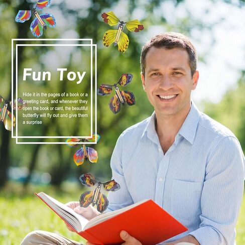 15 Pcs Flying Butterfly Card Surprise Wind Up Butterfly Magic Flying Butterfly Flying Fairy Toys Rubber Band Powered Funny Surprise Gift for Christmas Birthday Party Playing(Vivid Style) in Saudi Arabia