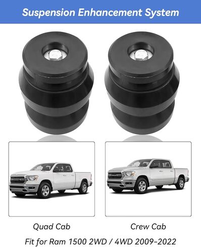 نظام تعزيز التعليق DR1500DQ متوافق مع دودج رام 1500 2WD/4WD 2009-2022، زنبرك مساعد مطاطي للتعليق، عبوتان in Kuwait