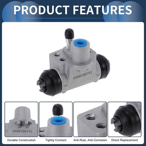 Rear Left Rear Right Brake Wheel Cylinder No.43300SNAA01/43300T5RA01 Drum Brake Cylinder for Honda Civic 2006-2015 Cast Iron Silver Tone 2 Pcs in Kuwait