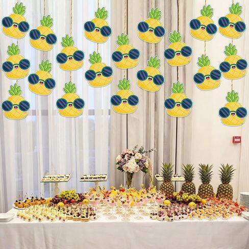 50 PCS Pineapple Cutouts for Bulletin Board Decorations, Cute Summer Pineapple with Sunglasses Paper Cut-Outs for School Classroom Office Teachers Summer Party Supplies Decor, 6 in in Kuwait