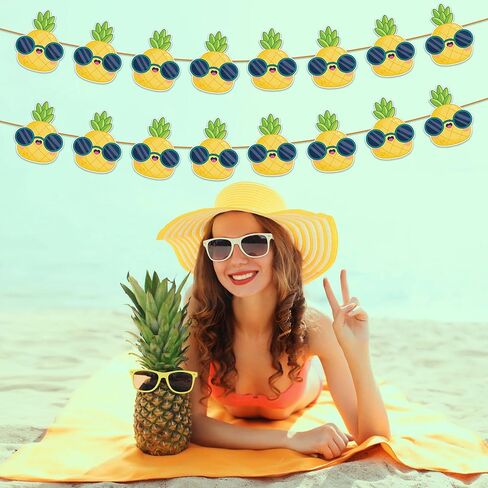50 PCS Pineapple Cutouts for Bulletin Board Decorations, Cute Summer Pineapple with Sunglasses Paper Cut-Outs for School Classroom Office Teachers Summer Party Supplies Decor, 6 in in Kuwait