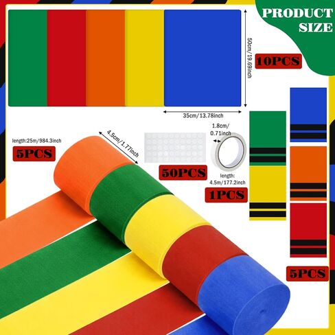 5 Sets Rainbow Crayon Classroom Decor Crayon Paper Chain Garland Crepe Streamers Preschool Kindergarten Classroom DIY Crafts Hanging Decor for Back to School Daycare Playroom in Kuwait