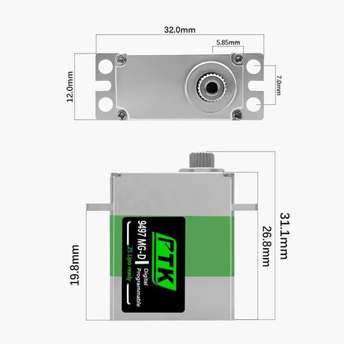 PTK Reless Metal servo high Torque 13 kg Micro servo RC Upgrade Part TRX4M TRX4MT 1/18 in Kuwait