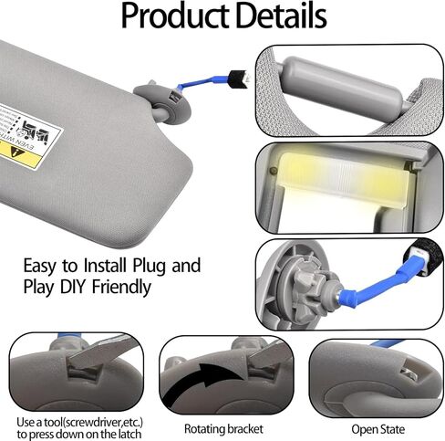 Gray Left Driver Side Sun Visor fit for Honda Pilot 2009 2010 2011 2012 2013 2014 2015 Replacement Sunshade 83280-SZA-A01ZA with Vanity Light/with Makeup Mirror in Saudi Arabia
